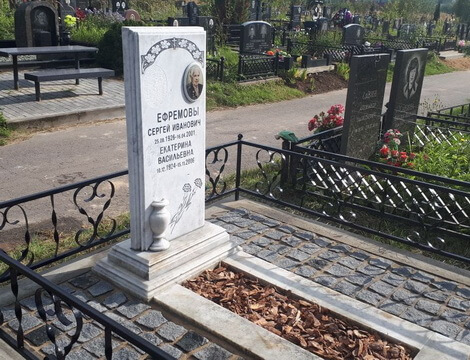 Ремонт и восстановление могилы с мраморным памятником